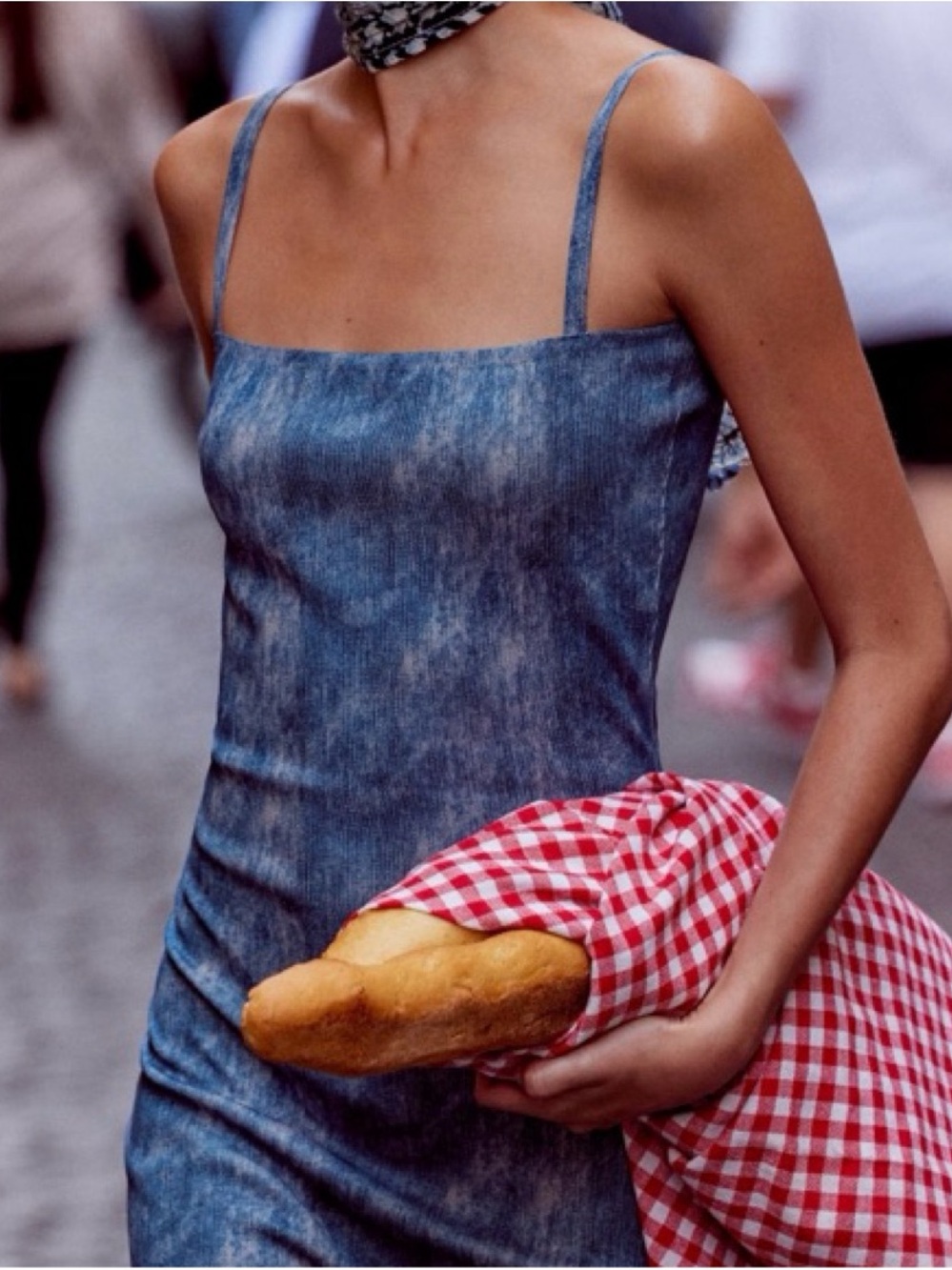 Zara slim denim-look mini dress in faded blue